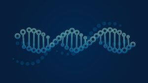 dna strand on blue background